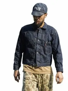 Mens WWII Style Denim Jacket - Vintage Type 1 Jean Jacket