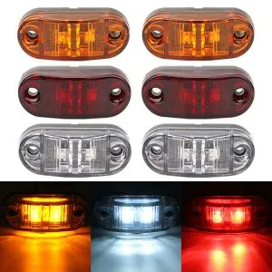 LED Side Marker Lights 4PCS, 12-24V Clearance Lights, Trailer Side Light Waterproof White Red Double Sided Warning Lamp Indicator, Position Lamps For