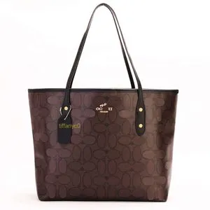 【HAZZYS GOLF】Logo decorated leather tote bag /追跡付 Saks Fifth Avenue Black Shoulder Tote Bag With White Logo