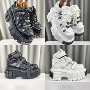 靴 new rock dress shoes punk leather shoes Unisex Punk Rock Skull Retro Leather Shoes – Freaks Clothing