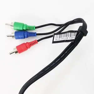 2-Pack 6ft Black Component Video Cables - 5 Wire Audio/Video Cable For HDTV (YPbPr)
