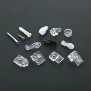 50-Pack Plastic Glass Panel Clips With Screws – Clear Panel Retainers, Fits 3-4mm Glass, For Cabinet Doors, Mirror Mounting, Wall Glass, Display Cases