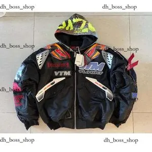 VTM フード付きジャケット(racing jacket) Oversized VTM Racing Jackets: Distinctive Patched Tags Bomber Coat