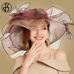 9422 Kentucky Organza Derby Top Hats For Women Sun Visor Cap Flowers Bride Kentucky Organza Derby Top Hats for Women Sun Visor Cap Veil  main image 4