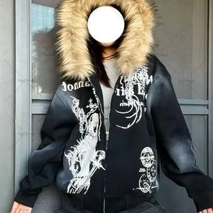 【DAIRIKU 】KOREAN Jacket with Fur Hoodie Korean Coat With Furry Hood | Korean Style – Korean Style Shop