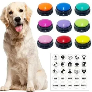 Pulsante di Registrazione Vocale a Colori da 3 Pezzi, Pulsanti per Cani per Comunicazione Cicalino per Animali Domestici, Pulsanti di Conversazione per Cani Multifunzionali Portatili Trasparenti