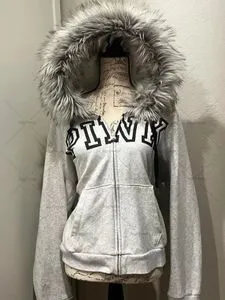 fur coat grunge  hoodie rock punk 平成ギャル Women's Grunge Drawstring Fluffy Coat with Bear Hood – Punk