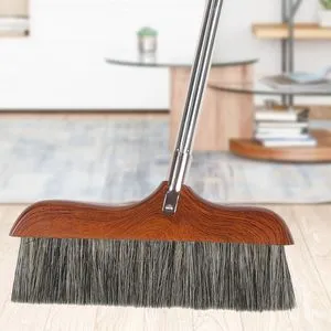Novaliv 4 X Room Broom, Horsehair Mix, Soft Bristles, Cabinet