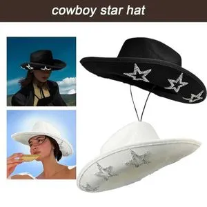 Silk Cowboy Hat For Men, Western Wide Brim Fedora,... From  display picture 2