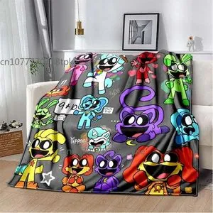 Smiling Critters CATNAP DOGDAY Cartoon Acrylic Throw Blanket
