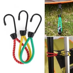 10-Pack Outdoor Tent Canopy Fixing Rope Buckle – Elastic Ball Bungee Cords, Multi-Purpose Rubber Tarp Tie-Downs, 15cm Length