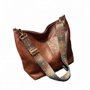 USED　BAG Coach Vintage Ivory Purse Brown Woven Handle Handbag A0882