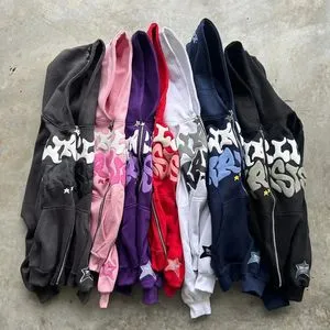 Oversized Y2K Zip Up Hoodie: Streetwear Fashion, Hip Hop