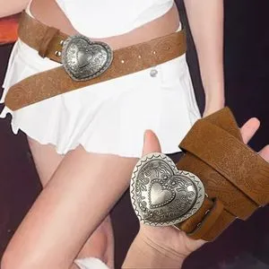 Y2K Millennium Vintage Brown Heart Shaped Belt ... From  display picture 1
