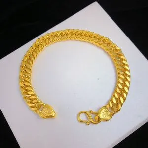 【ふるさと割】 DHgate.com:24K Gold Plated Thick Tank Bangle Bracelet for ゴールド