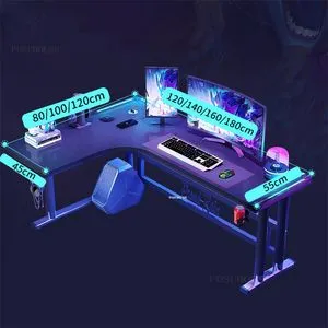 AODK L Shaped Desk With 4 Tier Drawers, 61" Reversible Gaming Desk With Power - View #6