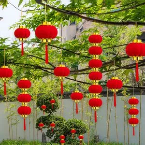 25 Red Flocking Mini Lanterns DIY Lucky Hanging Decor For Weddings Chinese New Year Spring Festival Celebrations From Ddmymay 19.03 DHgate.Com