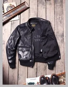 ビンテージ A2 Lamb leather bomber jacket 雰囲気 A2 Vintage Military Style Bomber Jacket