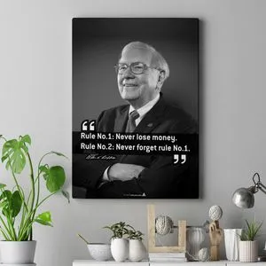 Quadro Motivazionale Warren Buffett – Artmazing XXL Con Cornice In Legno FSC, Stampe Da Collezione