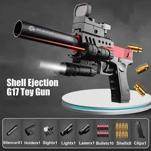 GLOCK 17L & Desert Eagle エアソフトガンセット DHgate.com:Shell Ejection Toy Gun - G17 & Desert Eagle Style