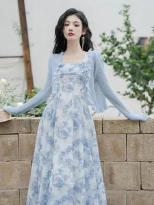 ワンピース Muguet printed Romantic Dress kyoplan / Muguet-printed Romantic Dress