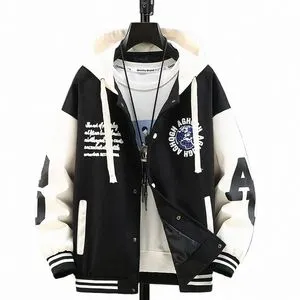 DHgate.com:Harajuku Mens Hooded Baseball Jackets - Stylish