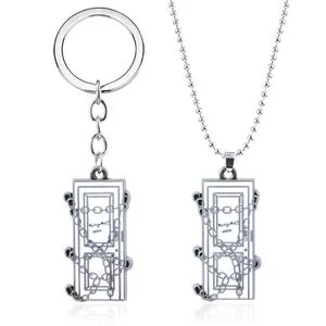 Game Silent Hill 2 Square Silver-Plated Zinc Alloy Keychain Link