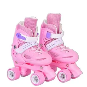 Deluxe Adjustable Ice Skates - For Boys And Girls, Two Awesome Colors - Blue And Pink, Faux Fur