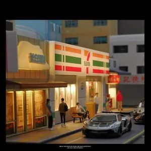 1/64 Miniature scene model Street shop City street Building