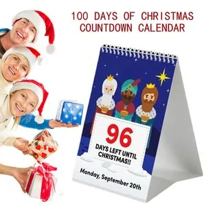 100 Day Christmas Countdown Calendar 2025 - Tabletop Centerpiece For Living Room, Office, Or Bedside