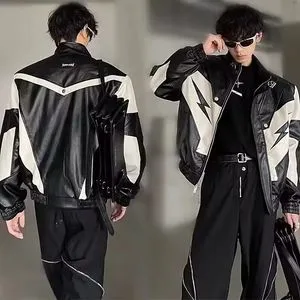 ジャケット・アウター y2k Japanese label real Leather Jacket 2025 Y2k Aesthetic PU Leather Jacket Womens Streetwear