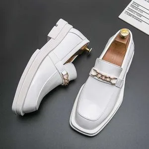 【関税&送料込み】Off-White Derby Loafers Shoes DHgate.com:Mens White Leather Loafers - Stylish Platform