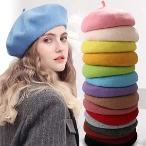 帽子 MHL. WOOL BERET Margaret Howell Felted Pompom Beret Harissa – Neighbour