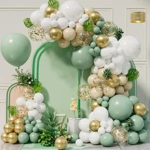 Safari Jungle Balloon Garland Kit - 108 Pcs Sage Green, Apricot, Gold Balloons For Baby Shower & Birthday - View #12