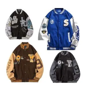 Mens and Womens Spring and Fall Varsity Jacket: Hip Hop Loose Fit