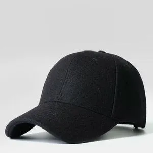 100% Wool Felt Baseball Cap - Winter Beanie Style, Adjustable Velcro, Unisex | Black, Charcoal, Brown, Navy, Camel | Windproof & Warm