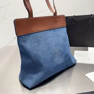 DHgate.com:Vintage CC Tote Handbag, Dark Blue Denim Leather