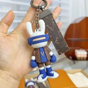 Luxury Rabbit Keychain, Cartoon Keychains, Leather, From