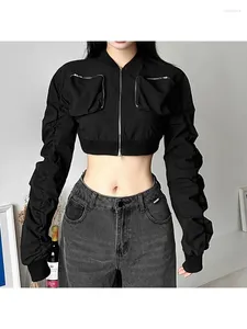 未使用タグ付き　BULKY SLEEVE CROPPED JACKET Cyberpunk Crop Jacket: Retro Techwear Y2K Style - Gothic