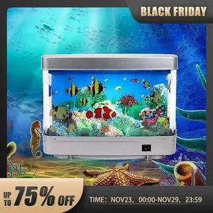 Sunicon Fake Fish Tank Lamp Mini Decoratieve Tropische Vissen Kunstmatig Aquarium Nachtlampje met Bewegende Vis voor Kinderen Baby