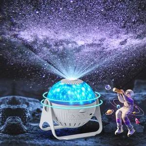 2-in-1 Galaxy Projector Night Light – USB Starry Sky Lamp With 360° Adjustable Neck, 10 Pattern Films, For Bedroom Or Hallway