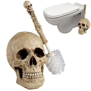 2-Pack Skull Toilet Bolt Covers – Resin Decorative Caps For Bathroom, Funny Halloween Decor, Easy Install, No Tools Needed