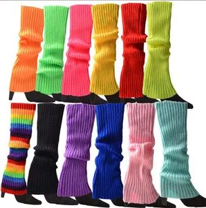 Acryl Leg Warmers Für Damen – 80s Style, Neon-Farben, Für Tanz, Ballett & Partys