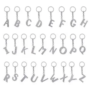 Fashion Stainless Steel Keychain For Women - Cute Initial Letter Charm, Durable & Colorfast, With Secure Clip