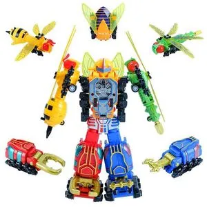 TEMI 5-in-1 Transformers Toys, Kids Robot Toys for Boys, Construction : TEMI City Vehicles Transformed Robot for Boys 3-7 Year