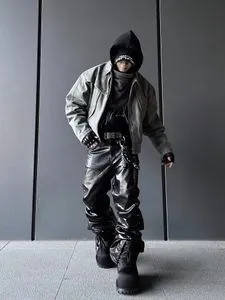 パンツ goar Matte Black Crocodile Pants M Mauroicardi Black Crocodile Print PU Leather Pants From Cong00