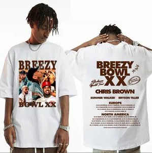 Wholesale Rap Chris Brown Graphic T Shirts Breezy Bowl XX From
