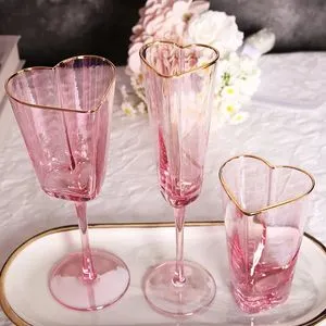 Pink Hammered Phnom Penh Heart-shaped Crystal Wine Glasses Set with F Clamp  Structure, Capacity Under 50ml from Dhgate Wine Glasses - price 46.54