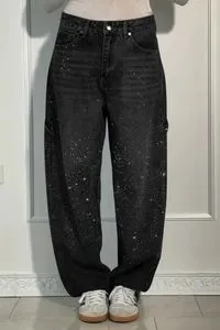 【dydoshop】24fw HeavenSent Loose jeans DHgate.com:Loose Fit Embroidered Jeans - Retro Hip Hop Style