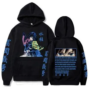 slayer hoodie giyuu sweatshirt Hot Anime Demon Slayer Tomioka Giyuu Hoodie Harajuku Hip Hop Pullover Tops  Sweatshirt Popular Gift T251023